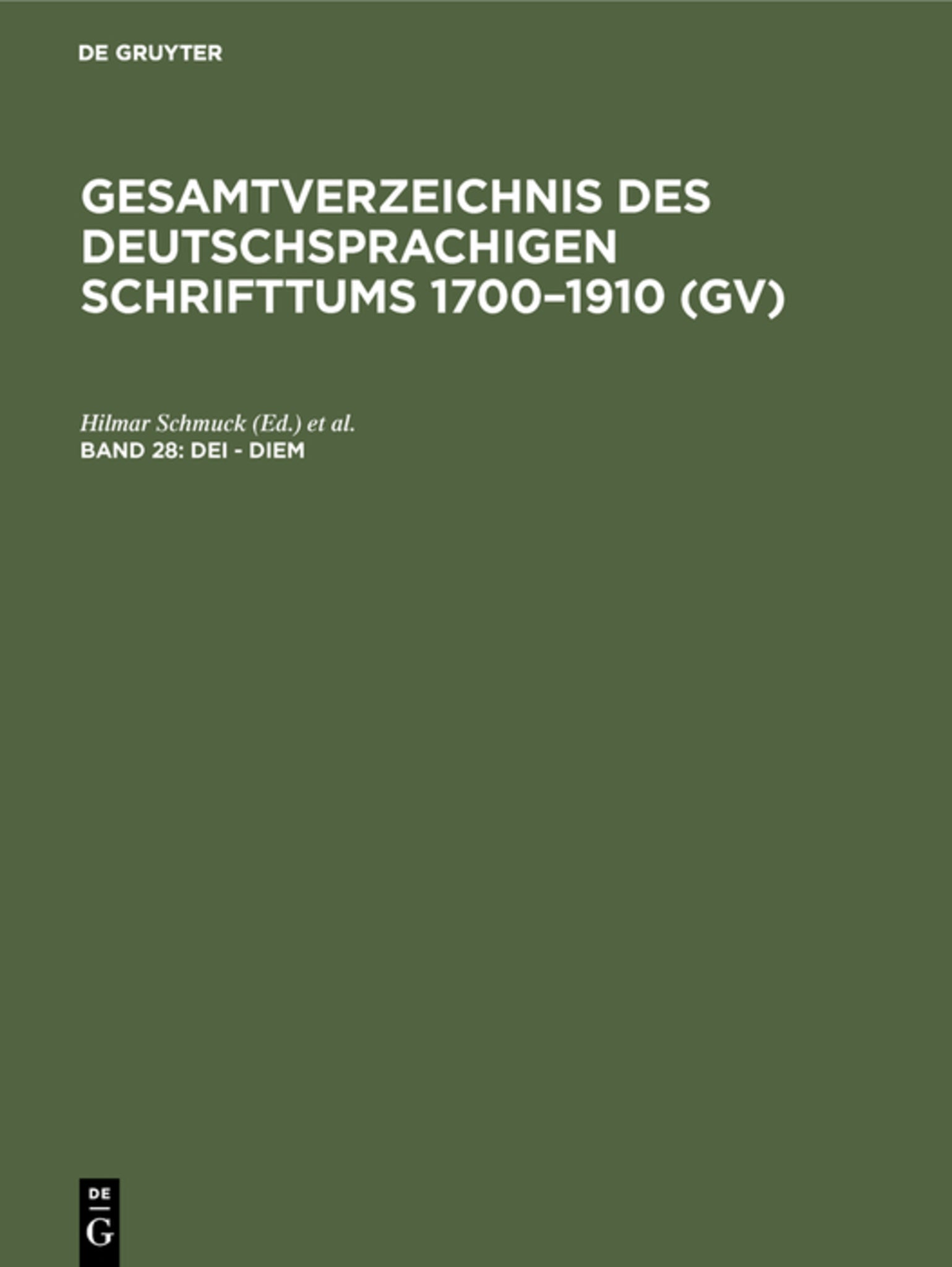 Cover image for Dei - Diem ISBN 9783111084329